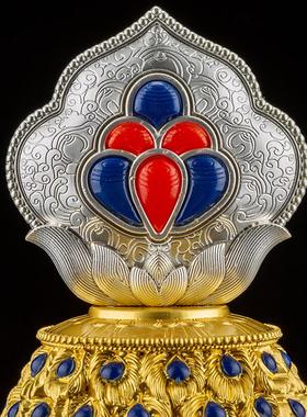 龙王宝瓶八吉祥铜合金客厅玄关办公室可装好藏财神地藏宝瓶摆件