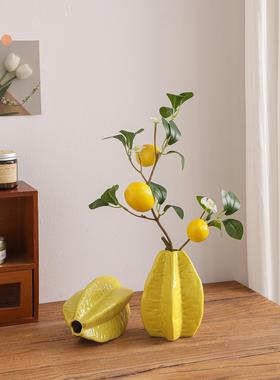 陶瓷花瓶摆件插花高级感彷真假花艺客厅卧室电视柜茶几桌面装饰品