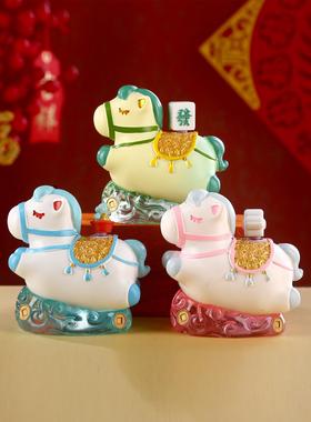 红色小马上有钱摆件2026马年装饰桌面招财办公室好物工位玄学礼物