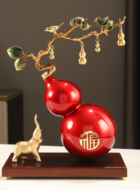 创意新中式五福临门摆件葫芦客厅玄关桌面电视柜装饰乔迁结婚礼物