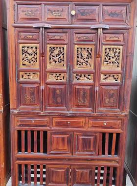 怀旧复古老物件柜子老式碗柜收纳柜农家乐厨具玄关柜影视道具摆件