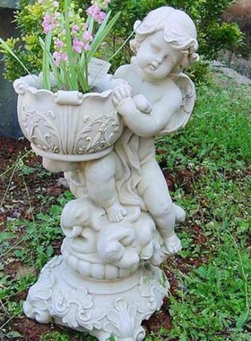 欧式绿植物复古摆设家居花园庭院摆件工艺品浮雕多肉小花盆栽花瓶