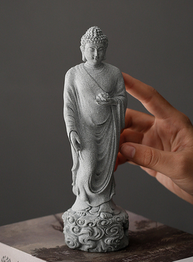 创意如来踏祥云鱼缸造景摆件茶室桌面装饰品中式释迦牟尼佛像摆件