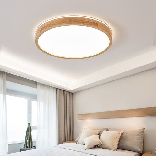 护眼儿客厅长形灯全光谱主卧室灯北欧原木风吸顶灯具全屋整套灯具 - 图1