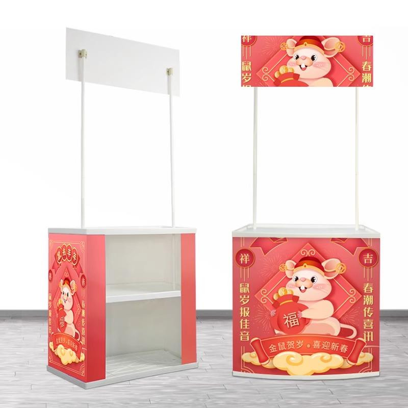 地推桌便携促销台超市试吃台摆地摊小推车折叠移动户外宣传促销桌 - 图2