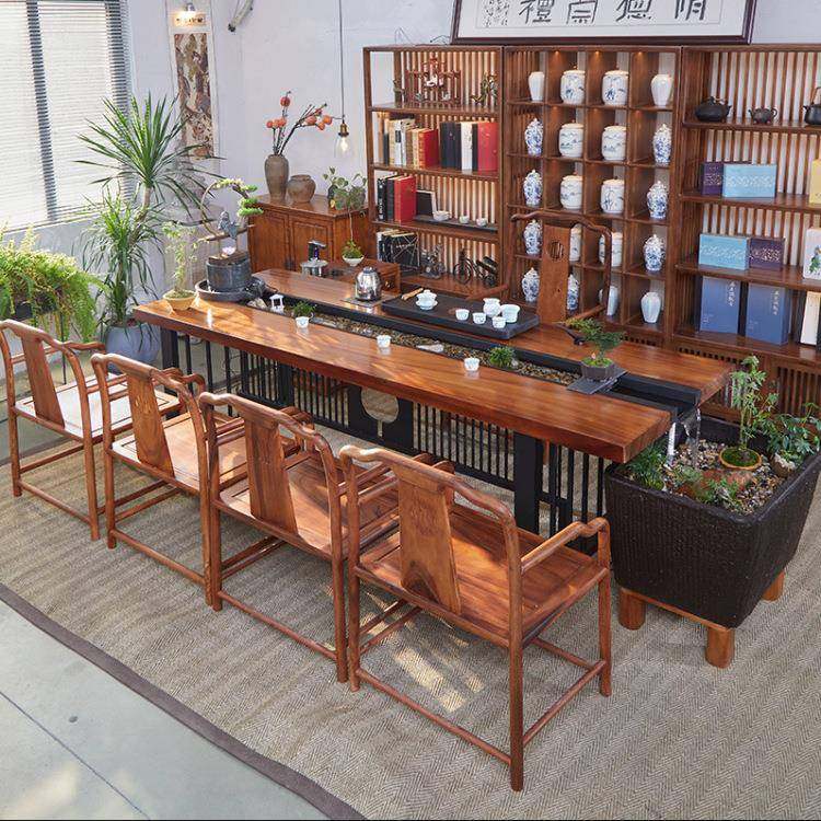 胡桃木循环流水茶桌禅意景观养鱼茶台创意功夫泡茶桌椅组合,淘宝优惠券,粉丝福利购,淘宝优惠卷