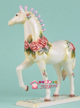方亚马到成功玫瑰马陶瓷摆件生日礼品创意家居礼品玄关酒柜摆件