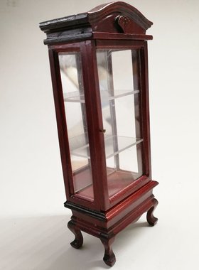 1:12娃娃屋dollhouse迷你家具模型客厅场景过家家摆件木质展示柜