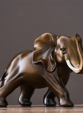 中式大象摆饰一对创意家居客厅酒柜办公室桌面装饰品乔迁开业礼品