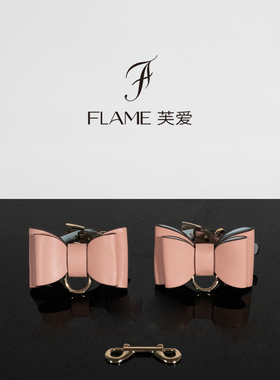 蝴蝶结项圈女m皮革颈环Lolita铃铛手环脚环puppy定制刻字芙爱