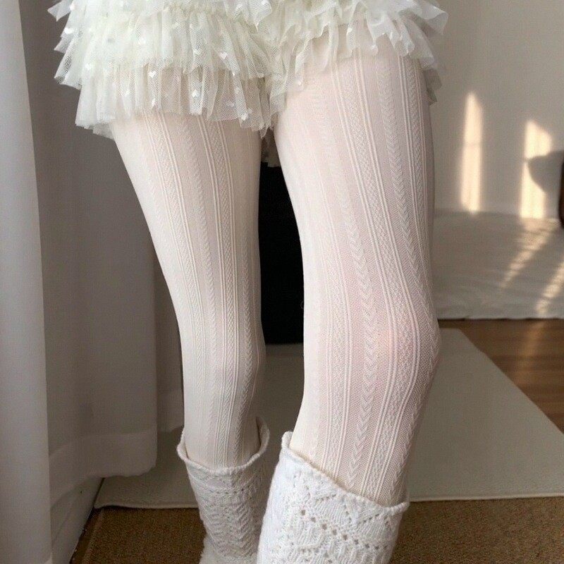 浪莎奶白色麦穗麻花连裤袜纯欲风镂空小众设计法式优雅竖纹打底裤,淘宝优惠券,粉丝福利购,淘宝优惠卷