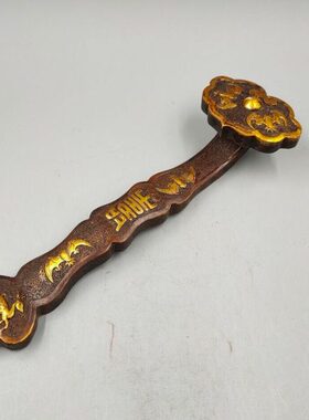 铜鎏金福寿如意黄铜摆件装饰品