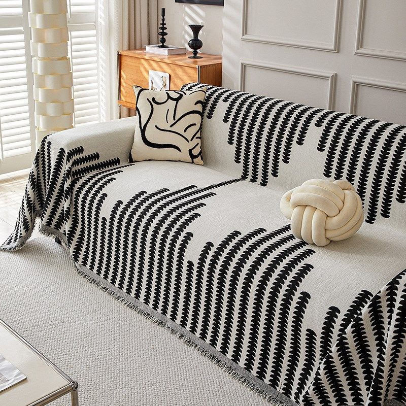 雪尼尔线条沙发巾现代防滑简约沙发盖布一片式全盖沙发垫沙发套罩,淘宝优惠券,粉丝福利购,淘宝优惠卷