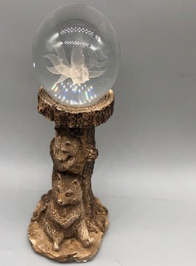 树脂水晶球底座母子熊球托底托球拖球架底座葫芦矿标支