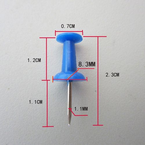 1000枚五色混装彩色工字钉盒装图钉按钉塑料大头钉软木板照片墙钉 - 图0