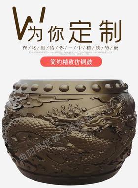 玻璃钢雕塑定制大鼓摆件大型装饰公园形象设计商场美陈装饰品摆件