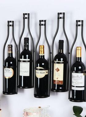 创意覆古铁艺红酒酒架壁挂工业风装饰酒瓶置物架酒柜饭厅酒吧壁饰