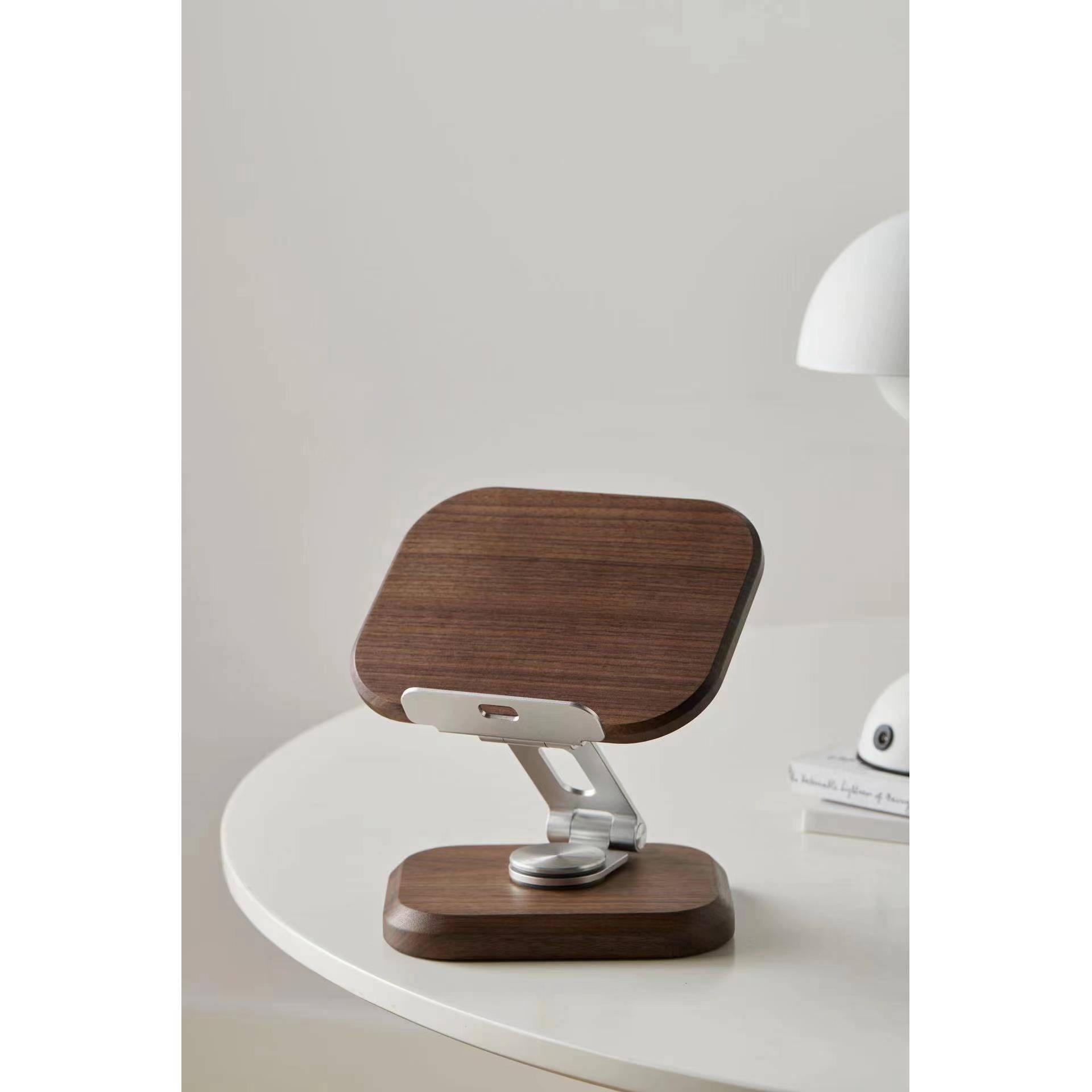 需定制黑胡桃绘本漫画书图书架平板阅读旋转书架 - 图1