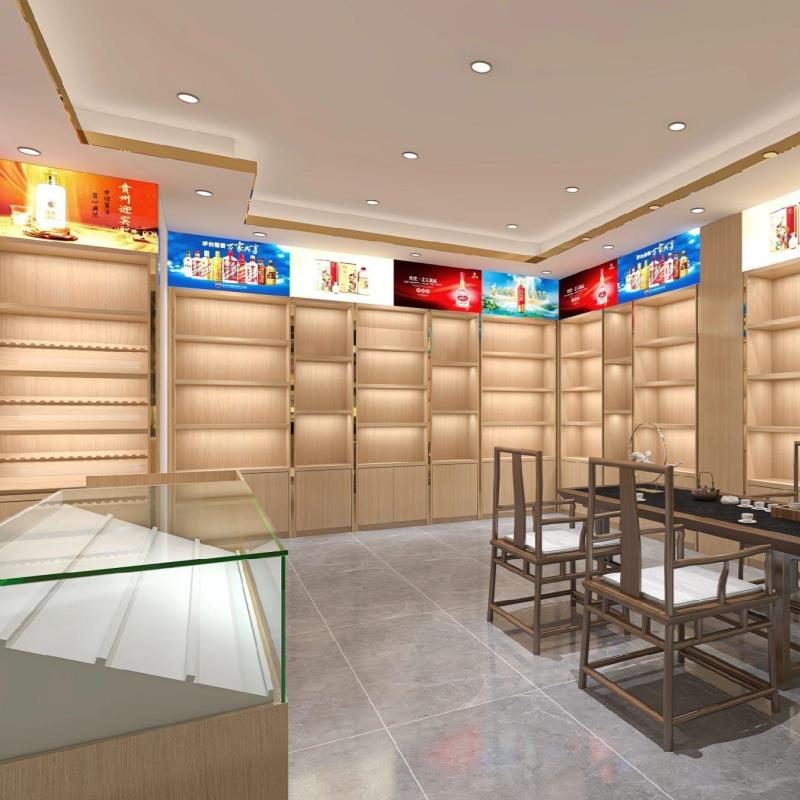 定制烟酒柜便利店礼品茶叶背柜书柜带门吧台玻璃柜靠墙手办展示柜 - 图1