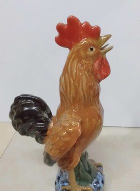 石湾陶瓷工艺品摆设 小鸡雄鸣 家居艺术饰品生肖创意简约摆件礼品