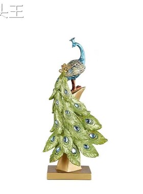 欧式创意孔雀摆件装饰品酒柜展示架家居玄关酒店大堂节日礼品礼物