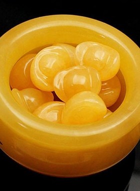 天然黄玉元宝摆设招财摆件家居客厅酒柜隔断装饰品送礼聚宝盆摆件