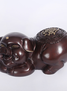 纯铜猪摆件招财进宝猪中式家居办公室摆设店铺乔迁公司开业礼品