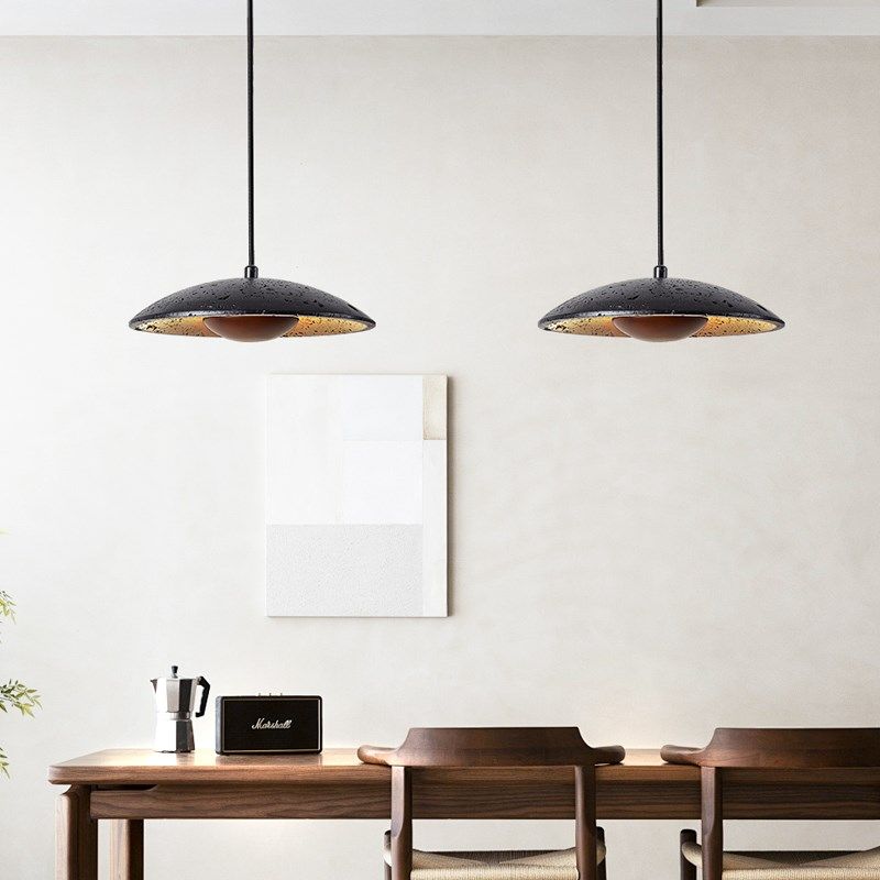 中古风高级感设计师复古黑洞石飞碟意式极简吧台卧室床头小吊灯,淘宝优惠券,粉丝福利购,淘宝优惠卷