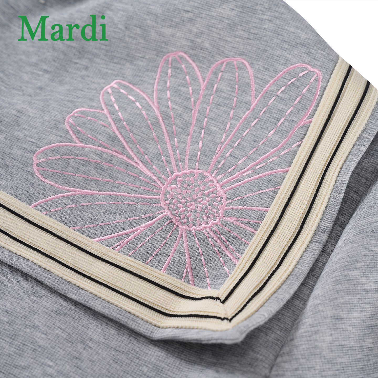 MARDI韩式简约风海军领连衣裙女学院风灰色长袖极简风气质裙棉质,淘宝优惠券,粉丝福利购,淘宝优惠卷