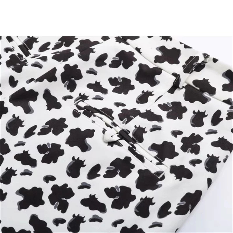 L417设计感小众奶牛纹印花开叉半裙2025秋冬中裙 鸟撤柜剪牌女装 - 图2