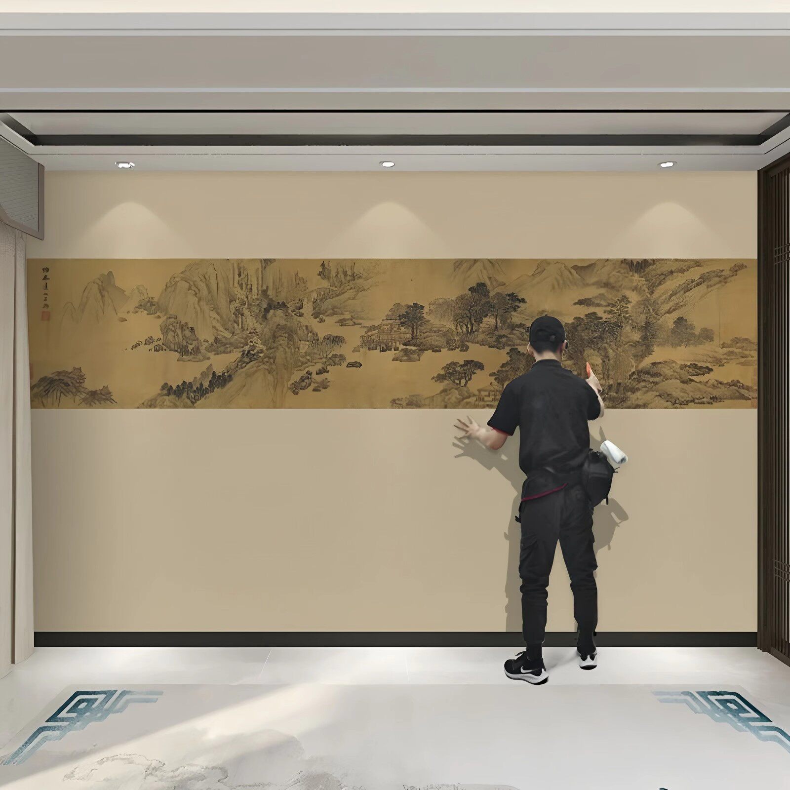 宋氏美学山水背景墙壁布墙纸中式3d客厅装饰壁纸卧室包厢墙布壁画,淘宝优惠券,粉丝福利购,淘宝优惠卷