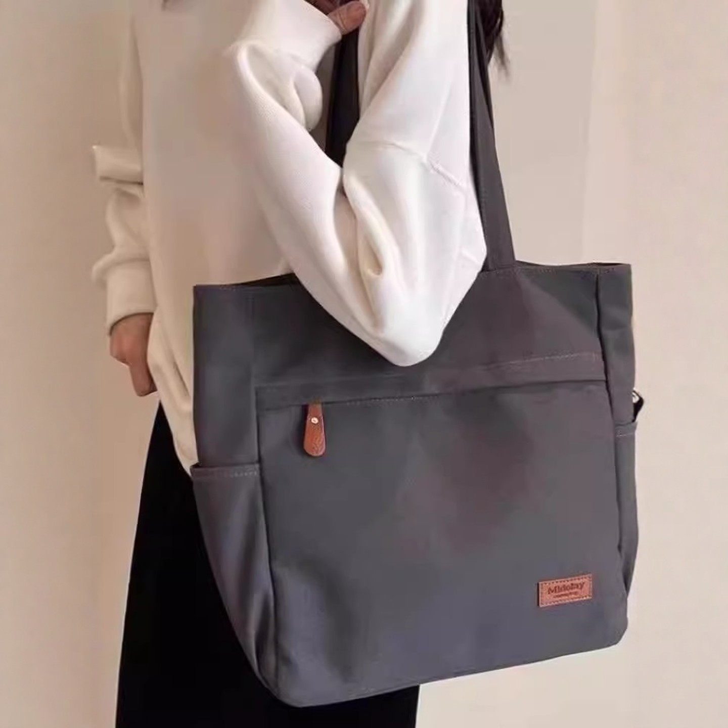 时尚大容量包包女大学生上课手提布袋上班帆布单肩通勤托特妈咪包,淘宝优惠券,粉丝福利购,淘宝优惠卷