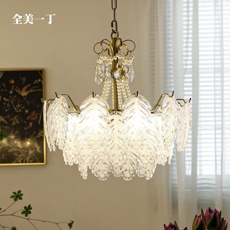 全美一丁法式轻奢水晶珍珠龟背叶吊灯美式餐厅客厅卧室衣帽间灯具,淘宝优惠券,粉丝福利购,淘宝优惠卷