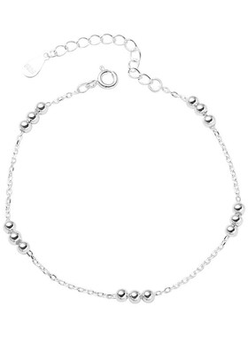 925纯银间隔圆珠链条手链女简约小巧个性甜美名媛风气质手环B6574