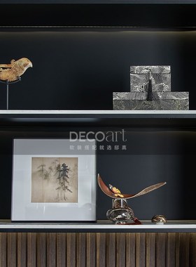 邸高家居样板房大平层客厅沙发边柜摆件 6套场景组合软装设计搭配