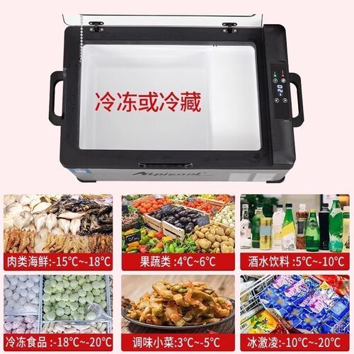冰虎车载小冰箱车家两用款便携冰柜冷藏冷冻冰箱12V24V220V通用 - 图1