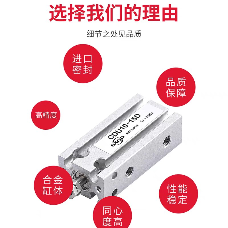CU CDU JWST6-10-16-202532-51015202530DM9BW自由安装型气缸SXQD - 图2