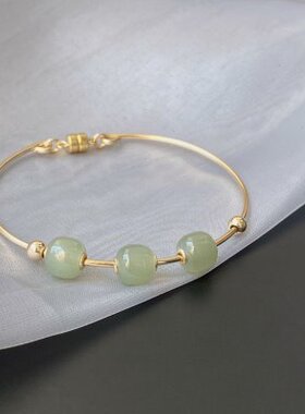 大牌外贸出口抖音同款清仓孤品捡漏专柜撤回和田玉珠手镯女