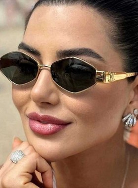 复古菱形2024新款墨镜小框欧美街拍网红级感太女款街拍太阳眼镜