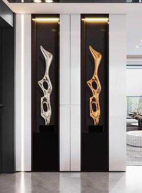 抽象人物雕塑无障碍豪华高端客厅入口落地修长高大修长的艺术饰品