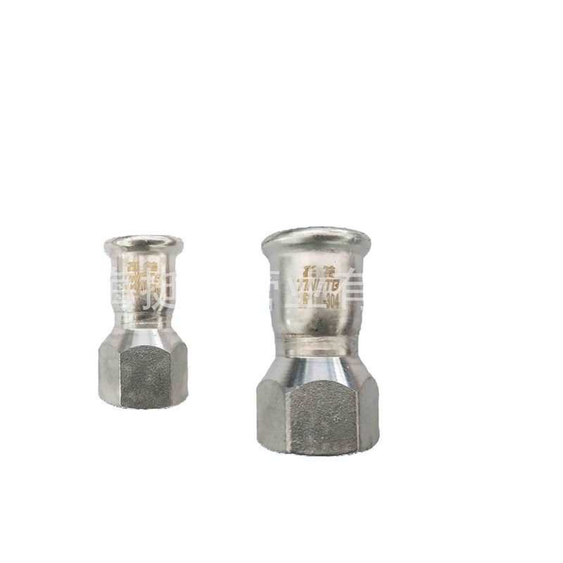 单卡压  上海挺特 转换接头 不锈钢304水管 卡压式管件 内丝直接 - 图2