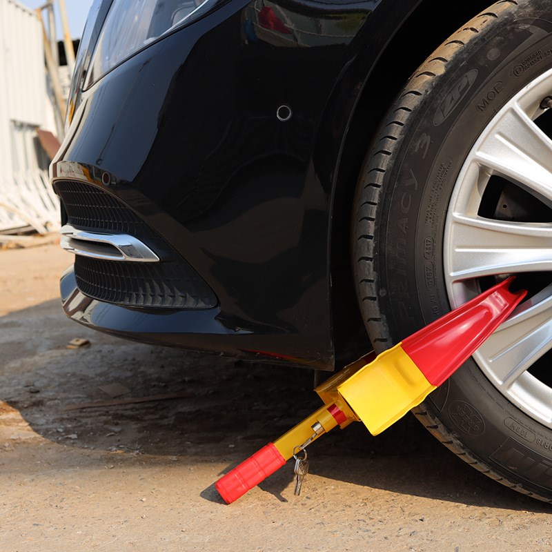 车轮锁汽车轮胎锁防盗车轮锁小轿车锁车器虎钳夹子锁牛角车轮锁 - 图1