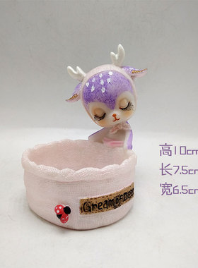 汽车用品创意内饰车饰一路平安小鹿车内装饰品中控台车上车载摆件