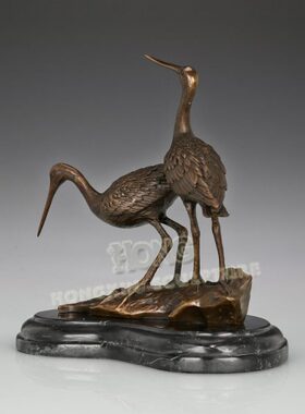 铜雕长嘴鸟AL316办公室样品房家居室内摆件礼品工艺软装动物包邮