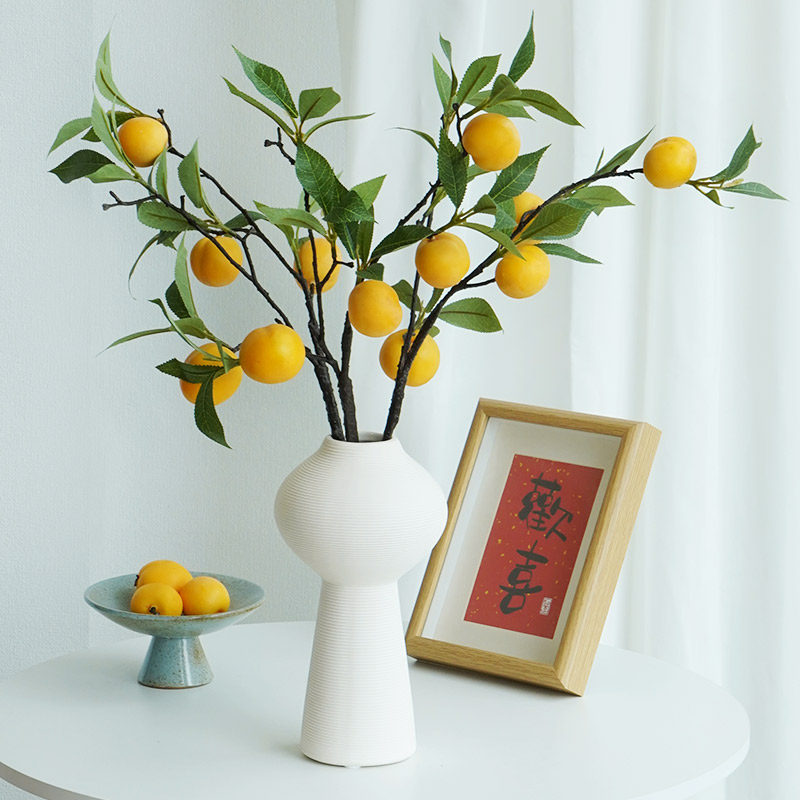 杏子仿真果树枝客厅玄关装饰摆饰餐桌插装饰干燥假仿真水果,淘宝优惠券,粉丝福利购,淘宝优惠卷