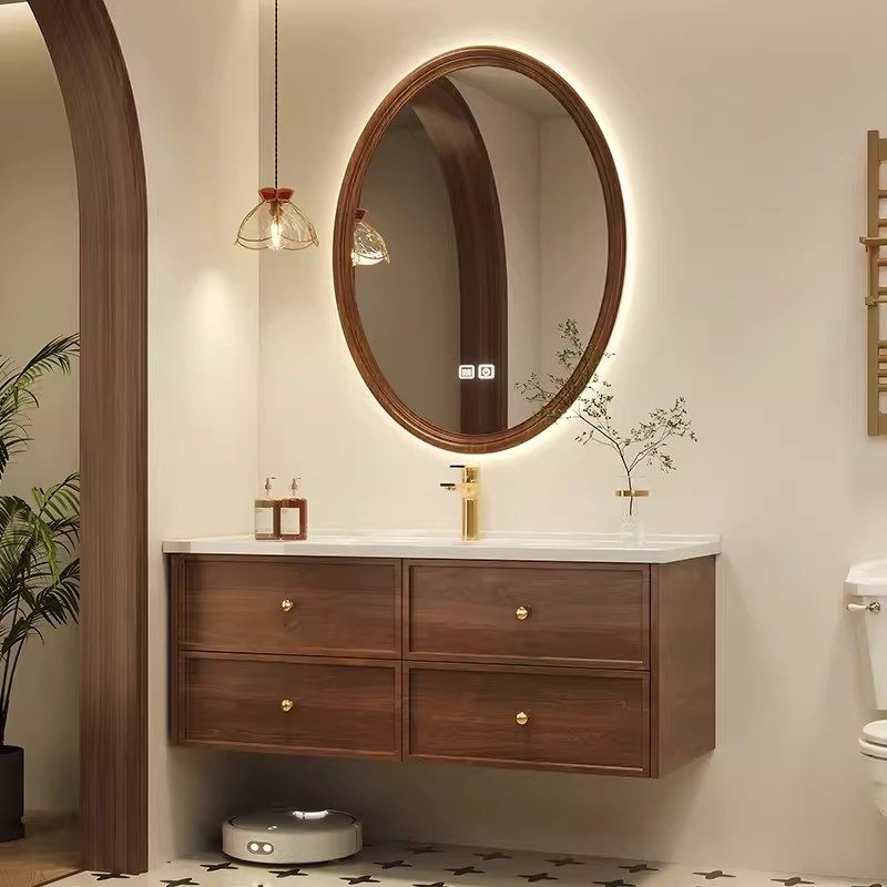 中古风实木浴室柜陶瓷一体智能洗漱台洗手洗脸盆柜定制,淘宝优惠券,粉丝福利购,淘宝优惠卷