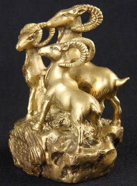 铜羊摆件 铜三羊开泰工艺品摆件家居装饰办公室