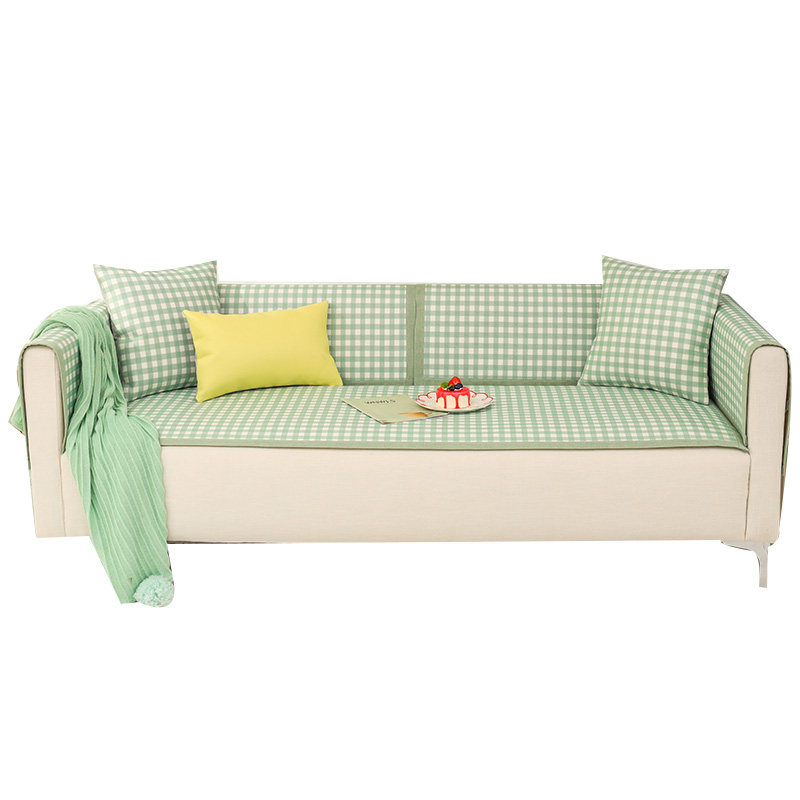 小格子沙发垫夏季防滑冰丝凉席坐垫夏天款新靠背巾沙发罩,淘宝优惠券,粉丝福利购,淘宝优惠卷