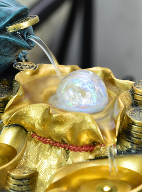 貔貅金蟾招财转运流水聚宝盆风生水起摆件店铺开业礼物桌面装饰品