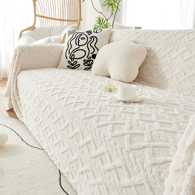 纯色毛绒沙发巾盖布加厚四季通用全包盖毯子冬季新款沙发罩,淘宝优惠券,粉丝福利购,淘宝优惠卷